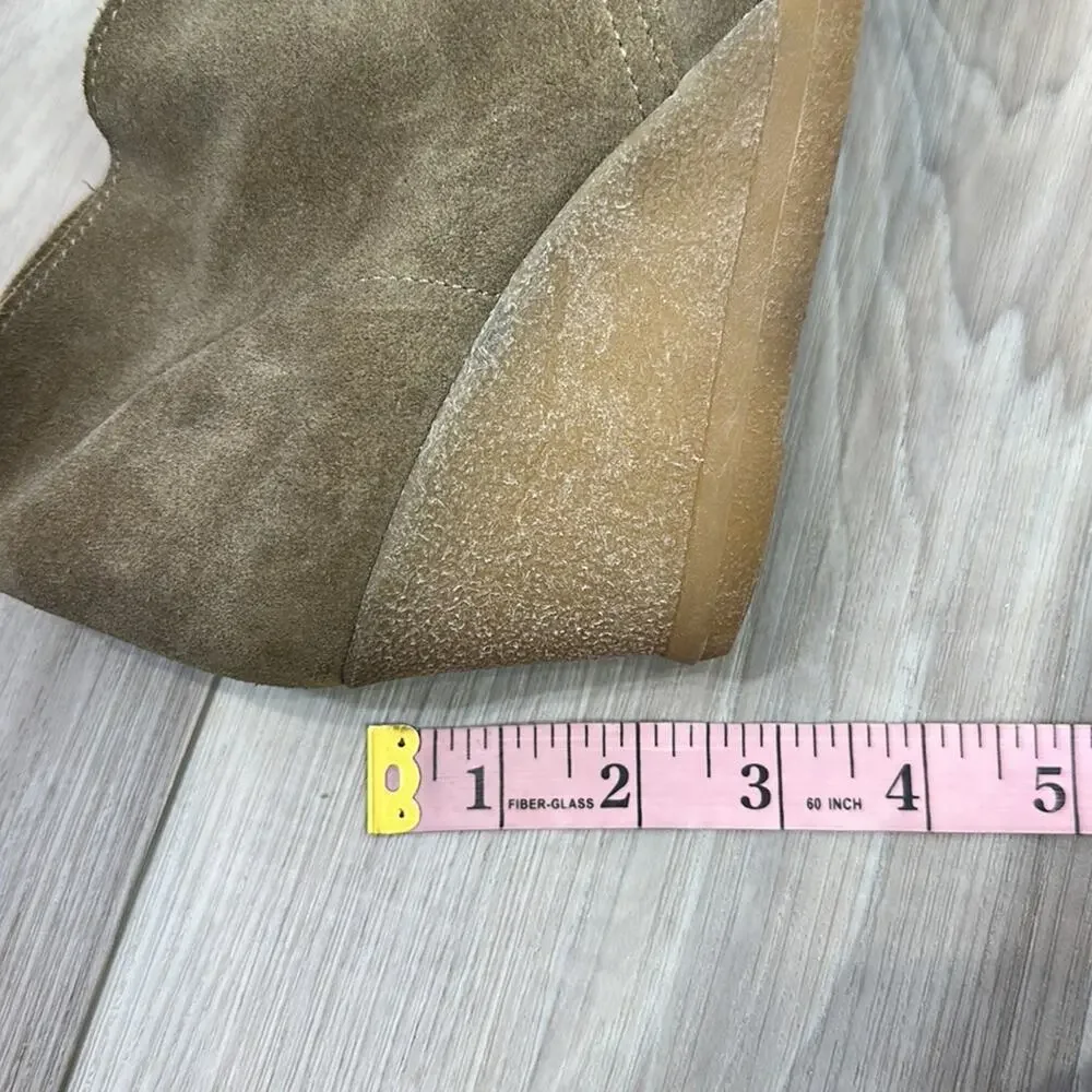 J. Crew neutral suede wedge booties size 7